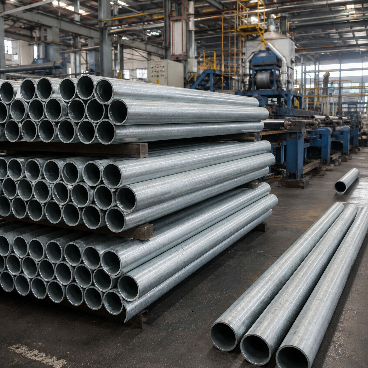 Galvanized Round Steel Pipe for Construction, Greenhouse, Fence and Industrial Use