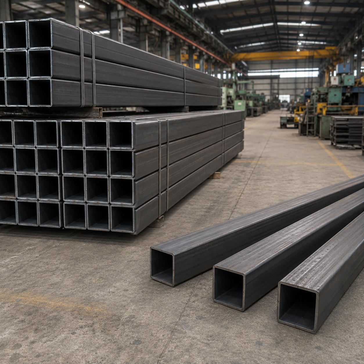 Black Carbon Steel Square Hollow Section Tube for Structural Frames and Industrial Fabrication