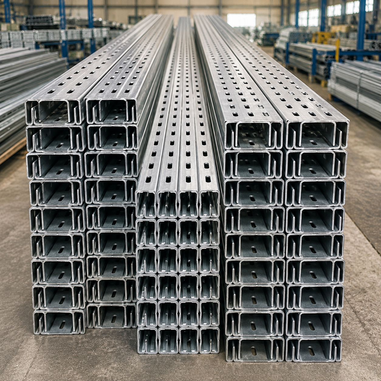 Perforated U Channel Steel for Solar Mounting, Support Frames and Construction Installation