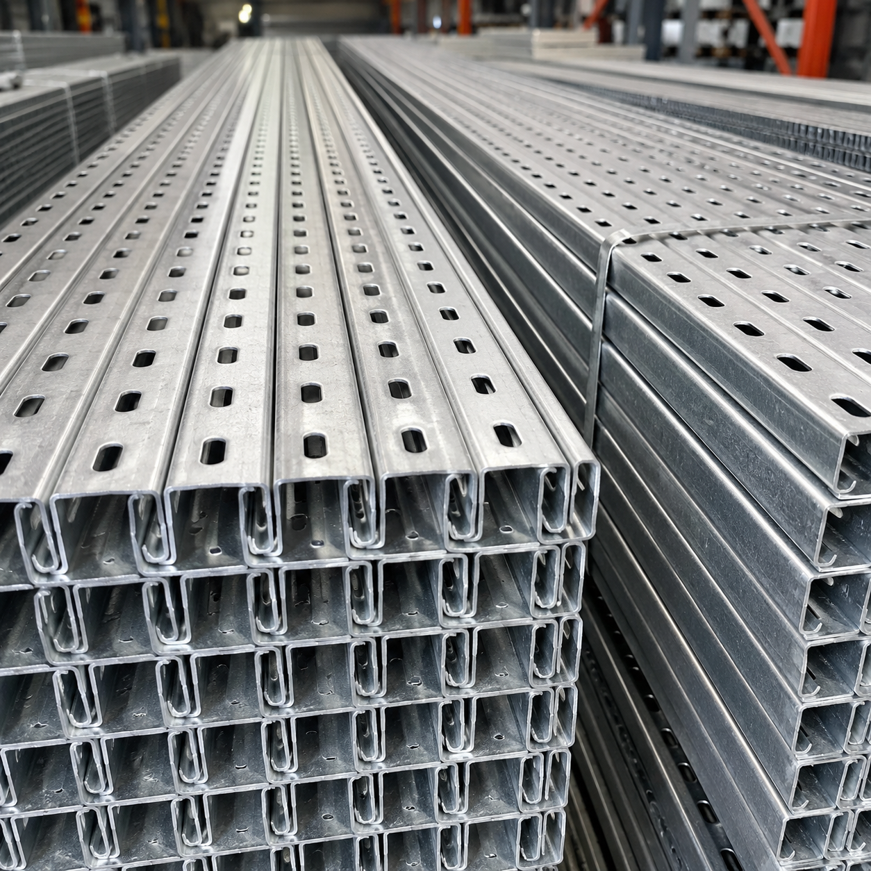 Perforated U Channel Steel for Solar Mounting, Support Frames and Construction Installation