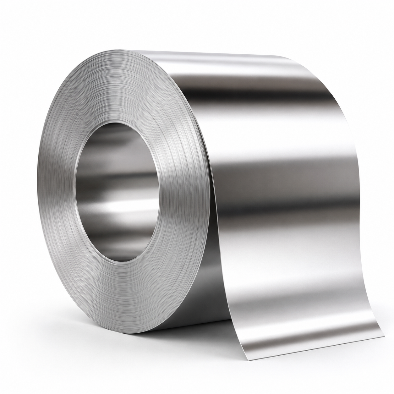 Stainless steel coils stacked in warehouse for construction decoration and industrial processing