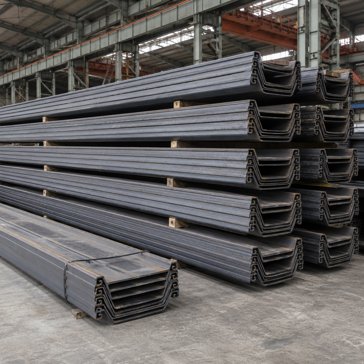 Steel Sheet Pile for Retaining Walls, Cofferdams, Ports, Bridges and Foundation Construction