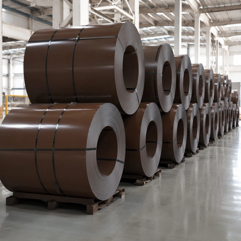 RAL 8017 Chocolate Brown PPGI Prepainted Galvanized Steel Coil for Roofing and Wall Cladding