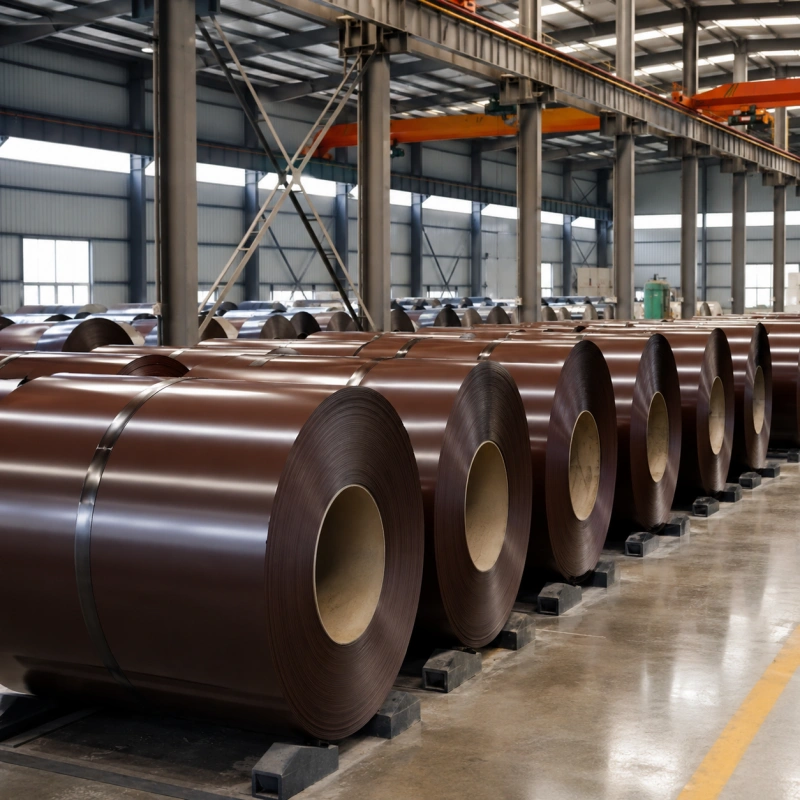 RAL 8017 Chocolate Brown PPGI Prepainted Galvanized Steel Coil for Roofing and Wall Cladding