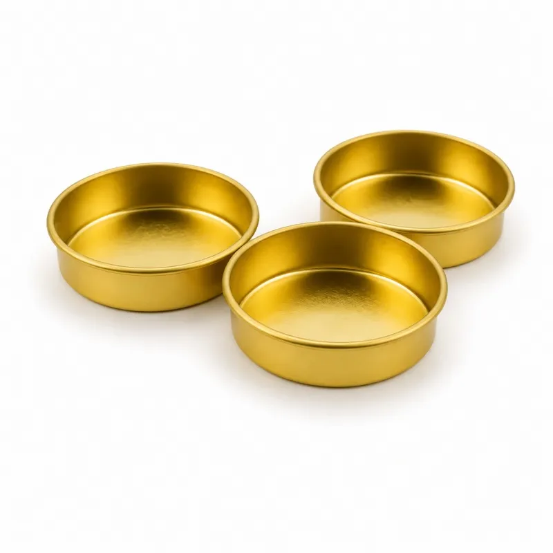Gold Tinplate Lids for cardboard paper tubes, metal cans and packaging containers
