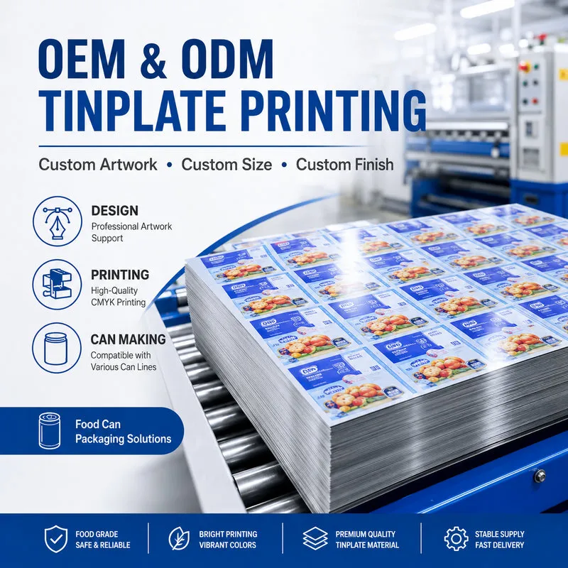 Custom printed tinplate sheets for tomato paste and canned food packaging production