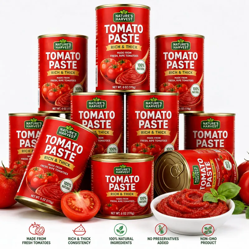 Custom printed tinplate food cans for tomato paste, vegetables and canned food packaging