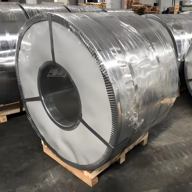 Close-up of ETP Tinplate Coil showing smooth electrolytic tin-coated steel surface
